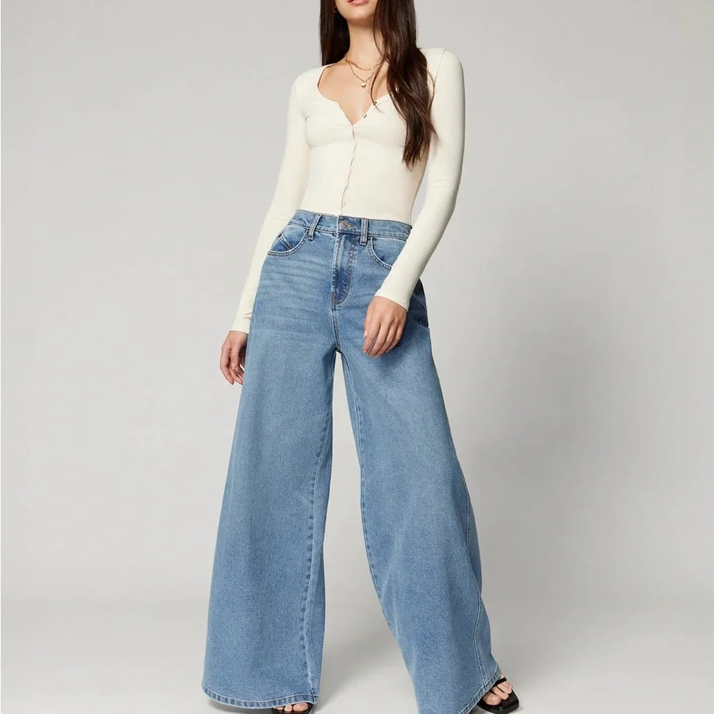 FLORENCE BY MILLS TOTAL SOFTIE WIDE LEG JEAN SIZE 6 - Picture 5 of 8